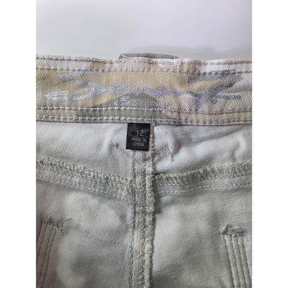 SEVEN7 Brown Green Tan Camo Distressed Stretch Jeans Pants SZ 12 - Picture 5 of 12